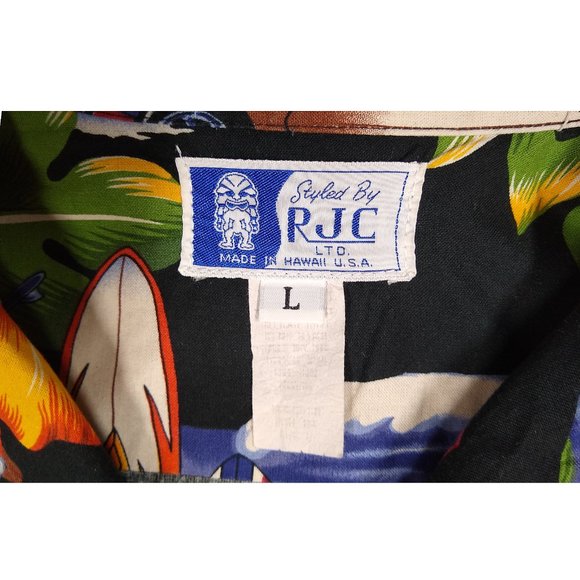 Vintage Hotrod Classic Car Men's HAWAIIAN SHIRT Styled by RJC Made in Hawaii L - Picture 7 of 12